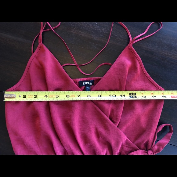 Express satin deep V neck surplice cami - Picture 5 of 6